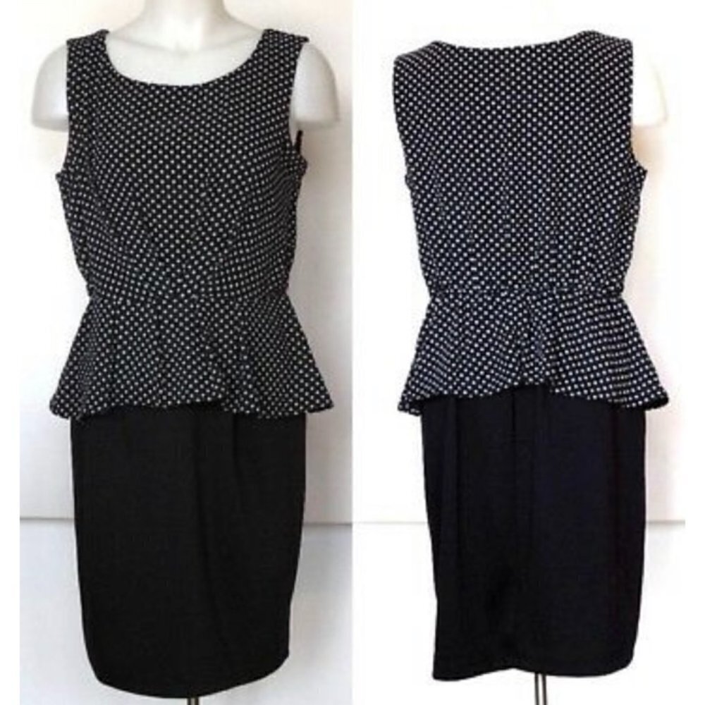 Polka Dot, Peplum sleeveless dress, Enfocus Studio​​​​​​​​​​​​​​​